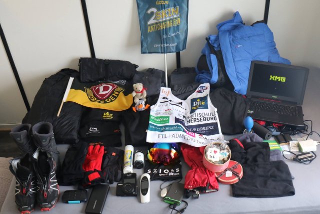 Wie soll das nur alles in die Tasche für den Nordpolmarathon passen?