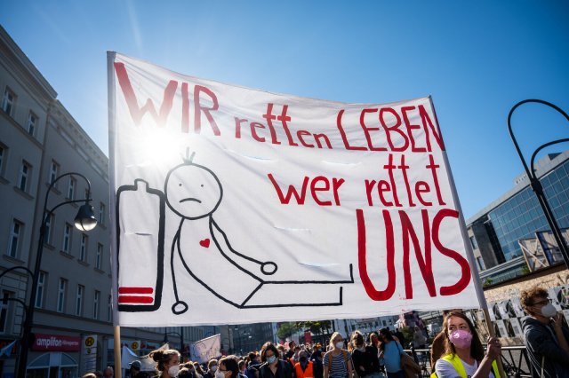 In Berlin ging die Krankenhausbewegung letzten Oktober für mehr Personal in den Krankenhäusern auf die Straße.
