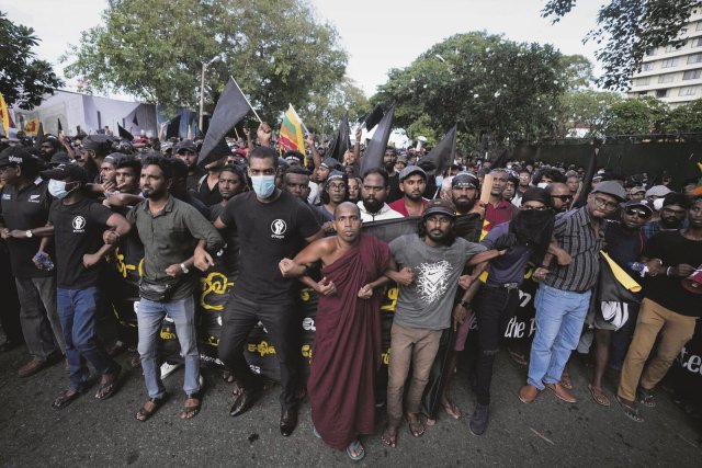 In Sri Lankas Hauptstadt Colombo wurde wiederholt gegen die Regierung von Präsident Rajapaksa demonstriert.