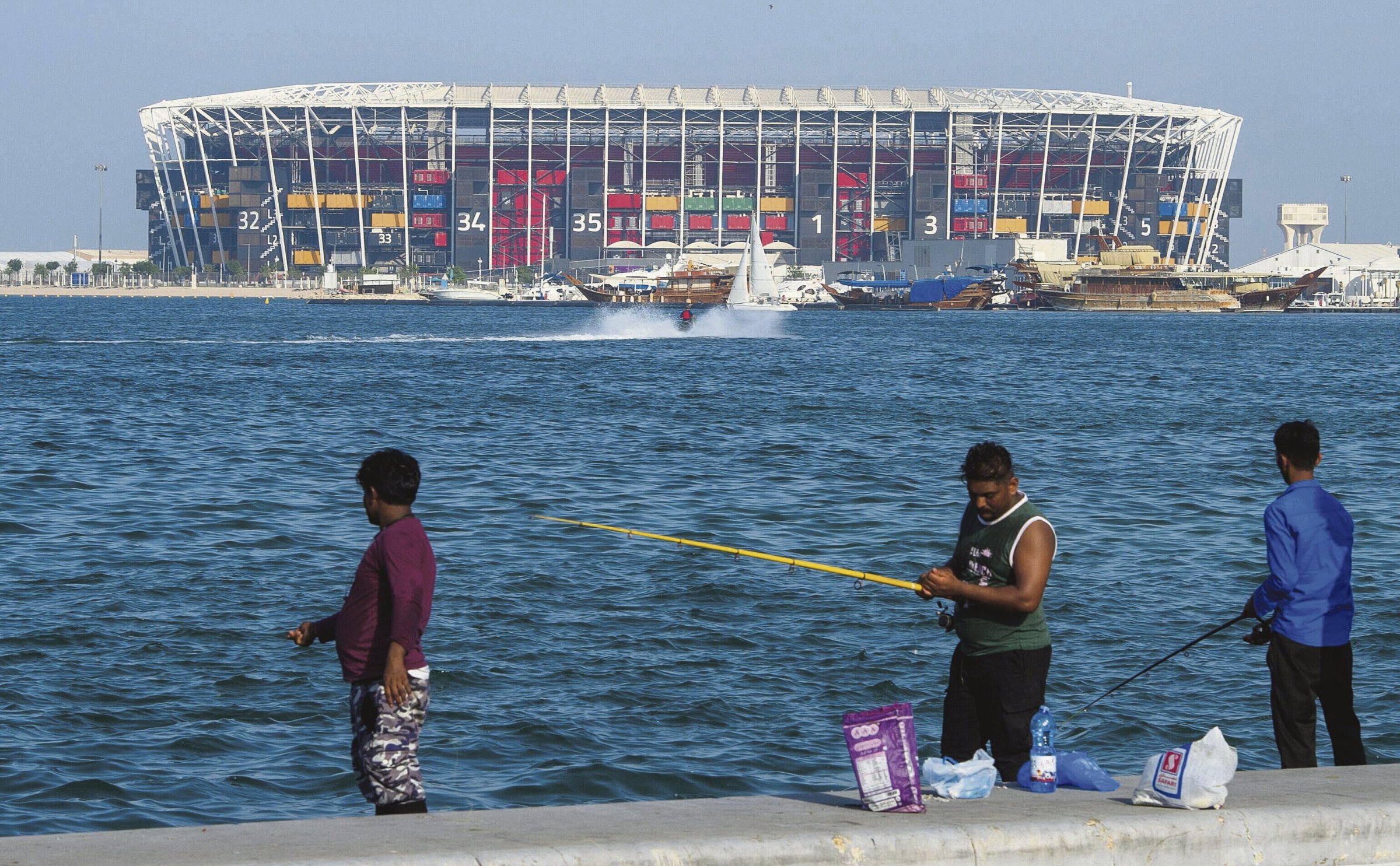 Das Stadion 974 in Doha wird von den WM-Gastgebern gern als Beispiel für ein klimafreundliches Turnier vorgeführt.