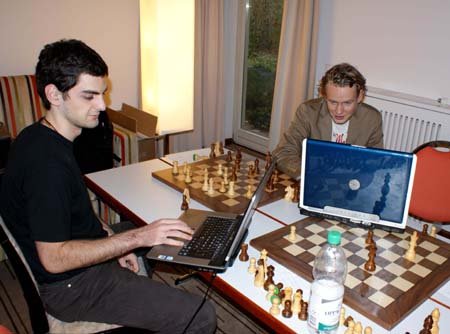 David Baramidze (l.) und Jan Gustafsson beim Training Fotos: Kohlmeyer