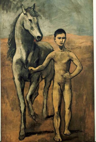 Junge, ein Pferd f&#252;hrend &#8211; Gem&#228;lde von 1905/06