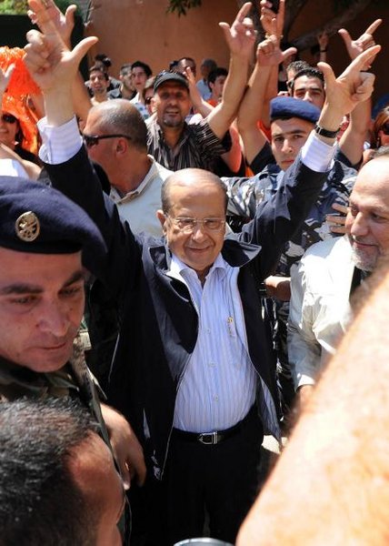 General Michel Aoun bei der Wahl am 7. Juni. Der ehemalige Ministerpräsident gehört zu den Verlierern der Abstimmung.
