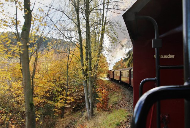Romantische Fahrt mit der Harzer Schmalspurbahn.