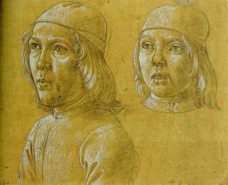 Abb: Davide Ghirlandaio, Brustbilder eines jungen Mannes und eines Knaben, um 1480