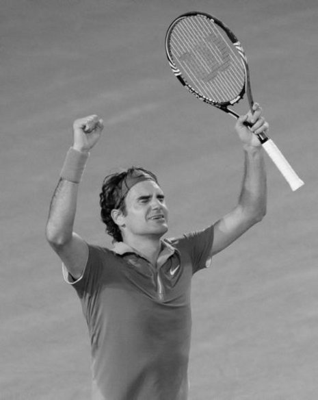 Triumphierender Roger Federer