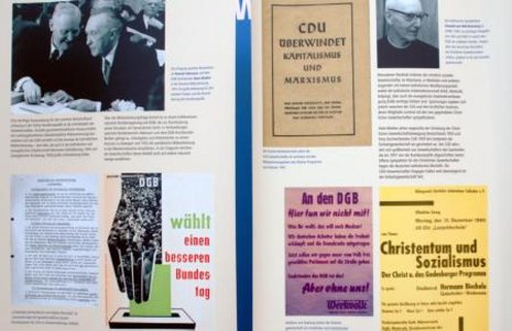 Plakate CDU-naher Gewerkschafter aus den fünfziger Jahren.
