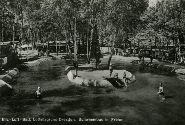 Hat hier jemand irgendwelche Aerosole gesehen? Historische Aufnahme des »Bilz Luft Bades« im Lößnitzgrund bei Dresden
