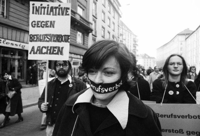 März 1976: Demonstration gegen die Folgen des sogenannten Radikalenerlasses