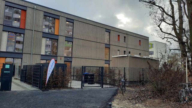 Die neue Holzmodulbau-Kita in Lichtenberg.