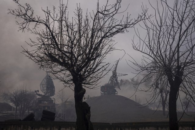 Schwer beschädigter ukrainischer Luftverteidigungsstützpunkt