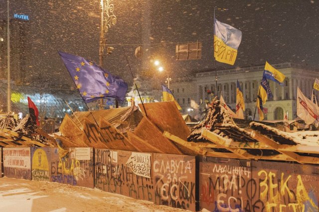 Beim Euromaidan im Winter 2013/2014 protestierten die Menschen in der Ukraine auch für die Annäherung an die Europäische Union.