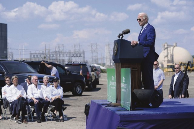 US-Präsident Joe Biden nannte bei seiner Rede im Kohlekraftwerk Brayton (Massachusetts) noch einen Notstand.