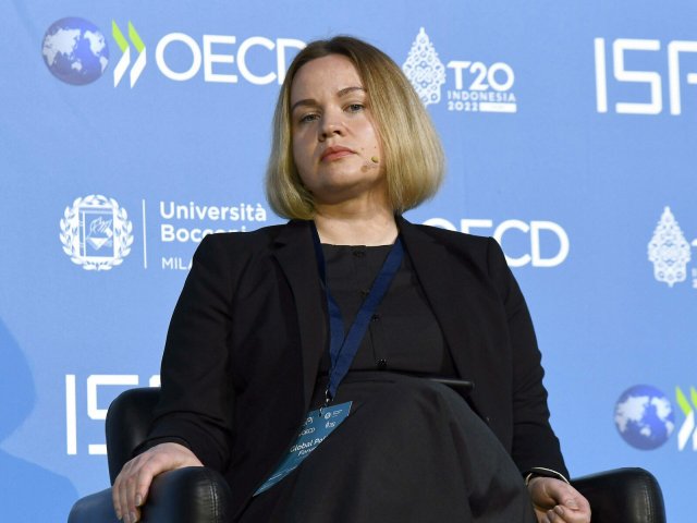 Oksana Pokaltschuk beim Global Policy Forum in Mailand