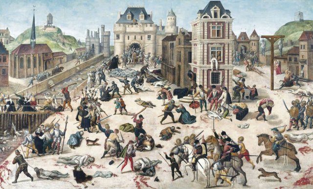 Das Blutbad der Bartholomäusnacht, Gemälde von Franois Dubois, um 1584