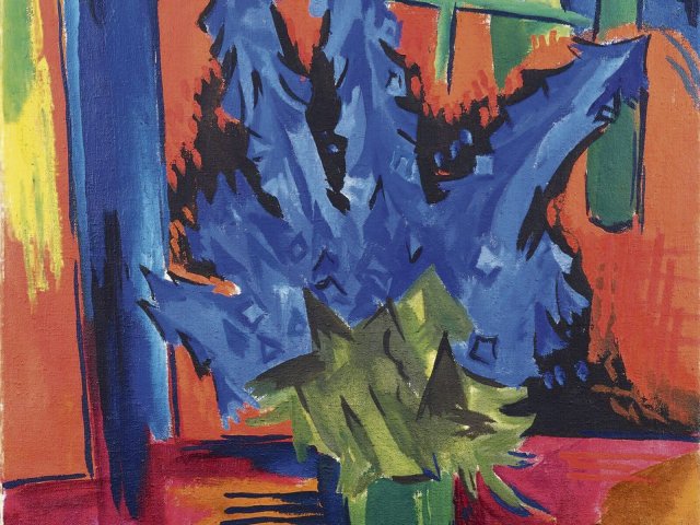 Sieht aus wie ein Kaktus, ist aber Rittersporn; Gemälde von Karl Schmidt-Rottluff, 1922