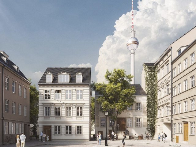 So würde der rekonstruierte Große Jüdenhof, den Schwarz-Schilling "niedlich" findet, nach den Plänen der Stiftung aussehen.