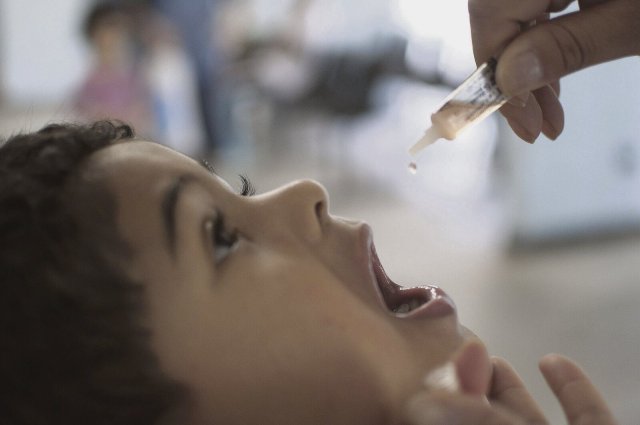 Impfaktion gegen Kinderlähmung in Poá im Bundesstaat São Paulo in Brasilien 2013.