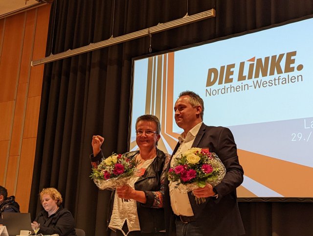 Haben viel zu tun im konfliktreichen Landesverband: Kathrin Vogler und Sascha H. Wagner sind die neuen Vorsitzenden der NRW-Linken.