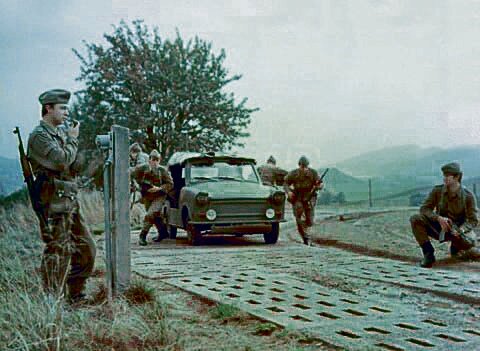 Übung an einem Grenzabschnitt bei Mühlhausen, 1982