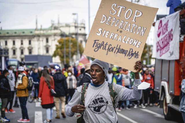 Demonstration vor einem Jahr in München gegen Abschiebungen nach Sierra Leone