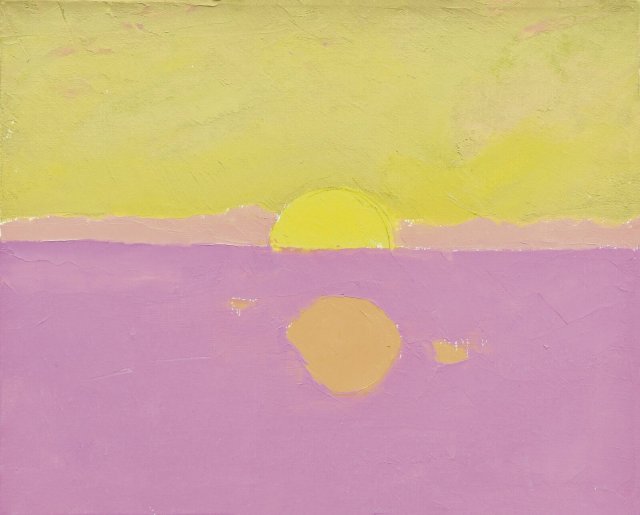 Pulsierende Farbwelt: Ein unbetiteltes Gemälde Adnans aus dem Jahr 2020.