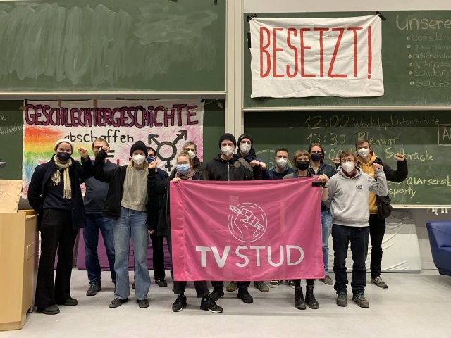 Auch die Verdi-Hochschulgruppe hat sich mit den Besetzer*innen solidarisiert.