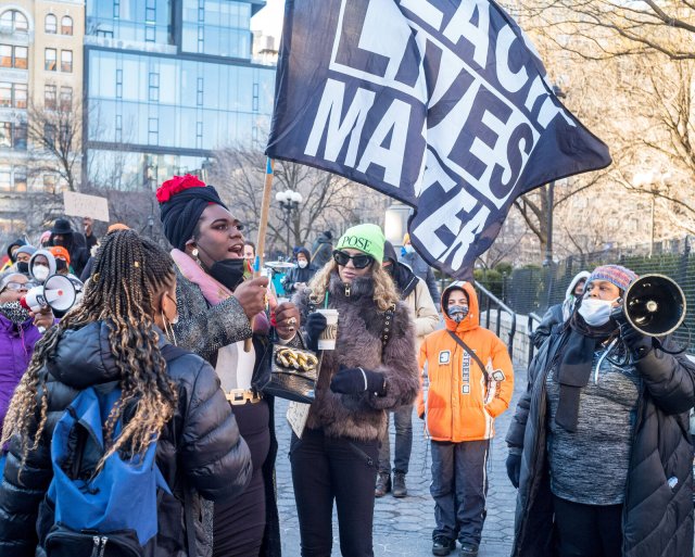 Protestmarsch für Amir Locke in New York am 6. Februar 2022