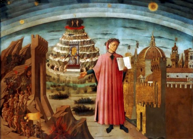 Handelt es sich hier um politisches Gedankengut? Darstellung der »Göttlichen Komödie« im Florentiner Dom (Domenico di Michelino, 1465)