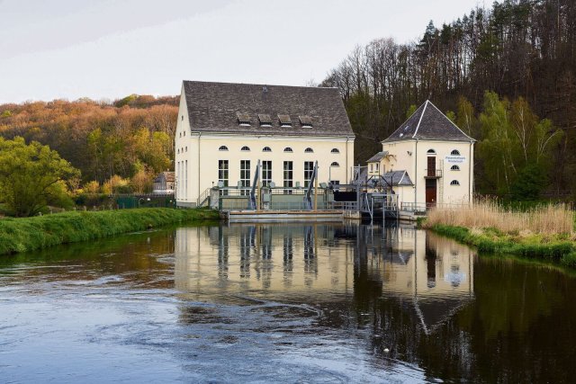 Wasserkraftwerk Klosterbuch-Scheergrund an der Freiberger Mulde in Sachsen