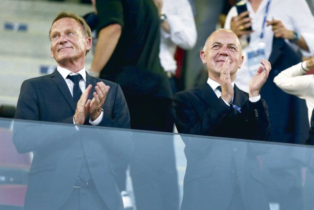 Die Zeit der Eintracht ist schon wieder vorbei: DFL-Chef Hans-Joachim Watzke (l.) und DFB-Präsident Bernd Neuendorf
