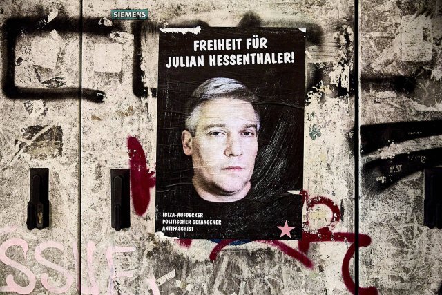 Unterstützer forderten zum Prozessauftakt die Freiheit für Julian Hessenthaler – bekanntlich erfolglos.