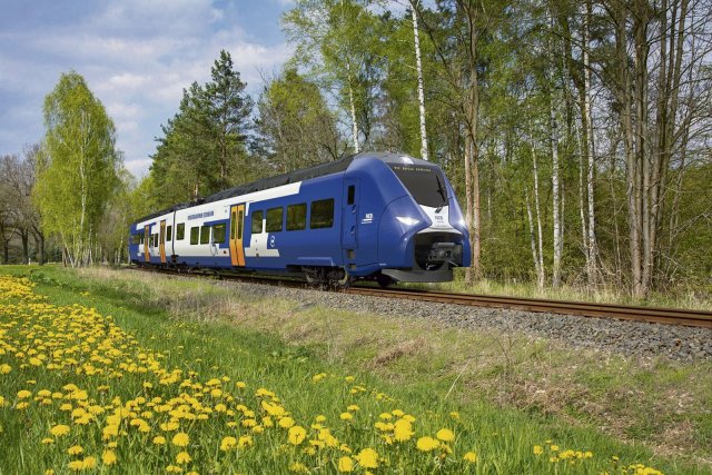 Nicht nur mit neuem Lackschema glänzen die künftigen Züge für die NEB. Sie sind auch deutlich leiser und beschleunigen schneller als Dieselmodelle.
