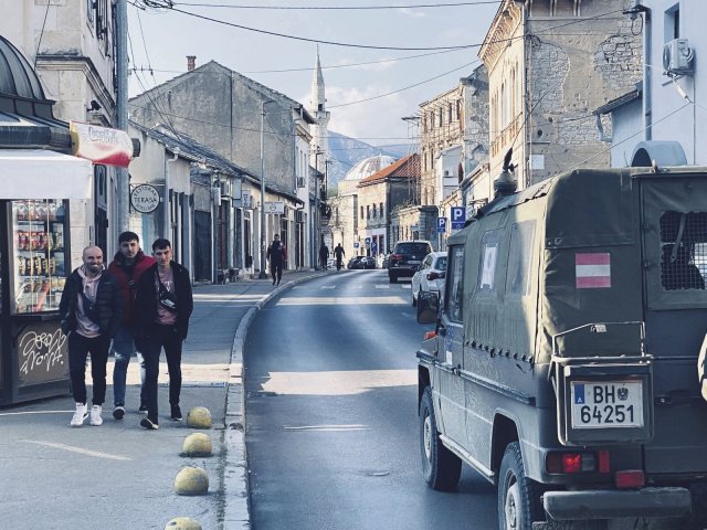 Eufor-Soldaten sind noch immer in Mostar, um für Sicherheit zu sorgen.