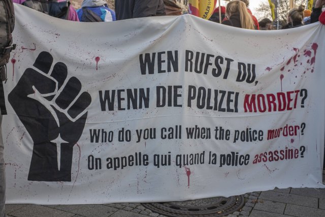 Demonstration in Gedenken an den von der Polizei in Dortmund getöteten Mohammed Lamine Dramé.