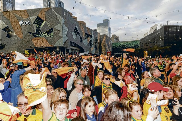 Australien feiert: Zur Teampräsentation der »Matildas« in Melbourne kamen Tausende Fans.