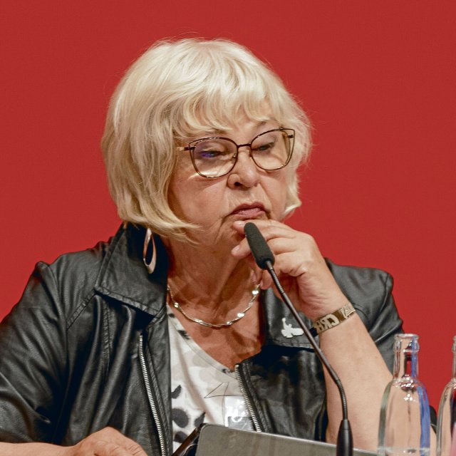 Barbara Borchardt auf dem Linke-Bundesparteitag im Juni 2022 in Erfurt.