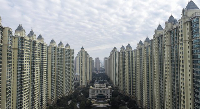 Die Wohnsiedlung Evergrande Mingdu der Evergrande Group in Huai'an, Provinz Jiangsu