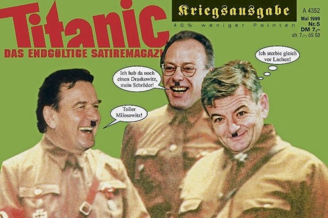 Rot-Grün-Politiker als Wiedergänger Hitlers? Kein Tabu für »Titanic«. Diese Ausgabe entstand noch unter der Chefredaktion von Oliver Maria Schmitt.