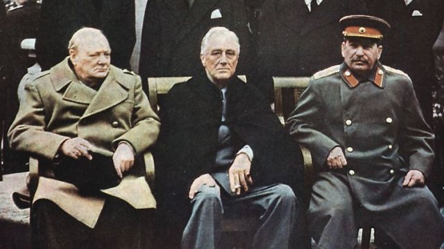 Die »Großen Drei«, Churchill, Roosevelt und Stalin, auf der Konferenz von Jalta, Februar 1945