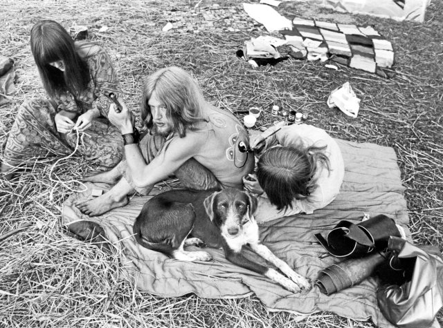 Das fanden die deutschen Hippies toll: Rückenbemalung in Christiana in den 70er Jahren.