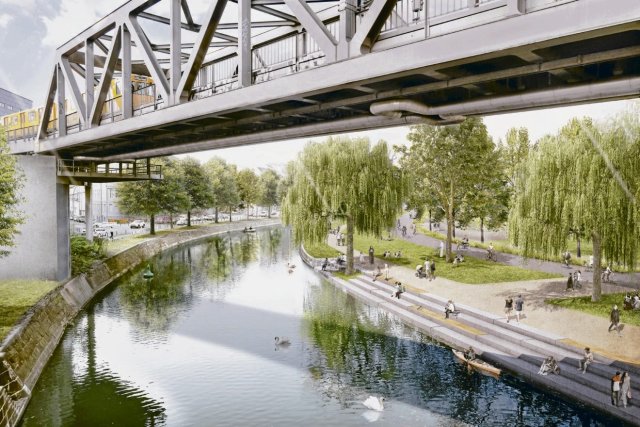 Das Hallesche Ufer in Kreuzberg hätte zu einem blau-grünen Erholungsraum werden können – doch die CDU-Verkehrsverwaltung ist dagegen.