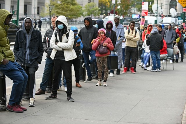 Registrierung von Asylsuchenden am 18. Oktober in New York