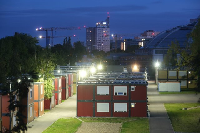 Containersiedlung für Flüchtlinge in Leipzig
