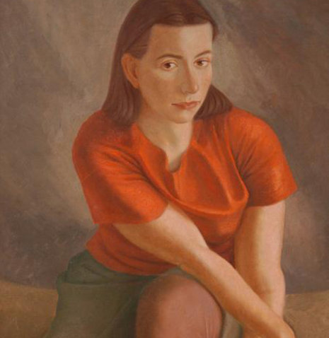Selbstporträt mit roter Bluse, 1934 (Ausschnitt)