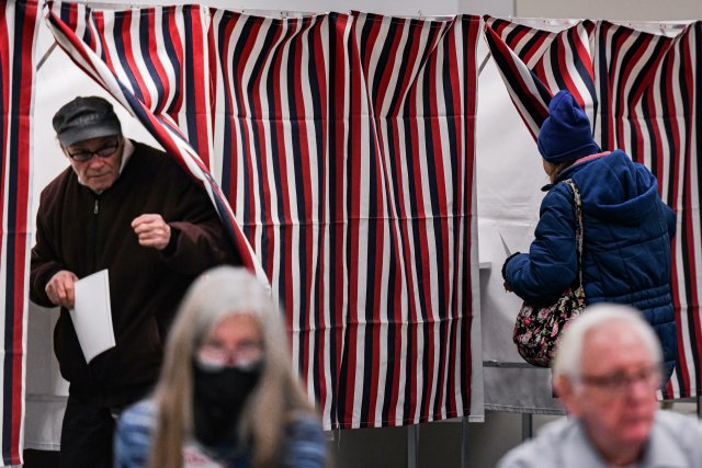 Stimmabgabe bei den Vorwahlen in Manchester, New Hampshire