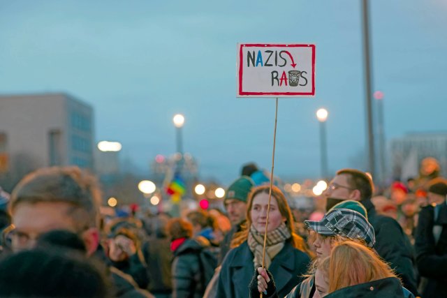 Eine von vielen: Demonstration gegen rechts im Berliner Regierungsviertel vom 21. Januar 2024
