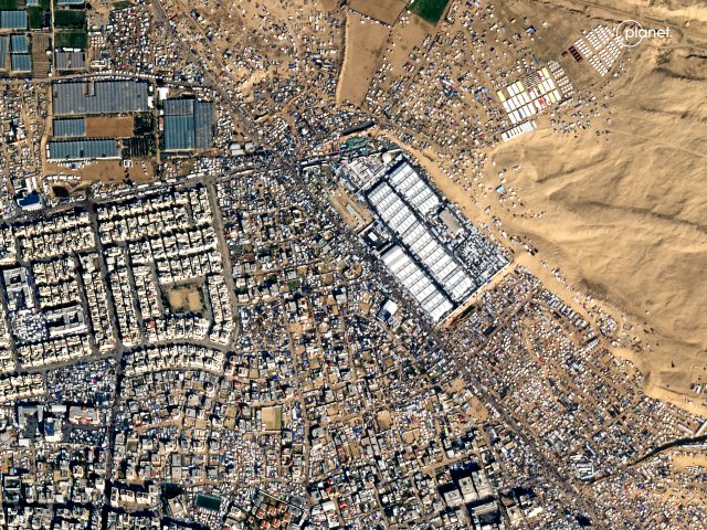Satellitenbild von Rafah am 14. Januar 2024, vier Monate nach dem Beginn des Gaza-Krieges.