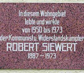 Gedenktafel für Robert Siewert in Berlin