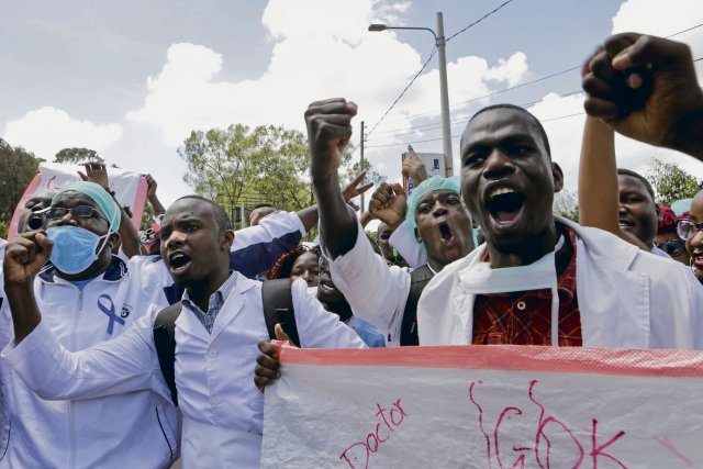 Ärzteprotest in Kenias Hauptstadt Nairobi wegen schlechter Bezah...
